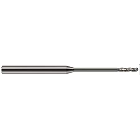 Harvey Tool Miniature End Mill - Ball - Long Reach, Long Flute, 0.0650", Length of Cut: 1/2" 13865